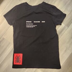 Frankie Morello Milano tee shirt women's M black 100% cotton Scarab Made Italy